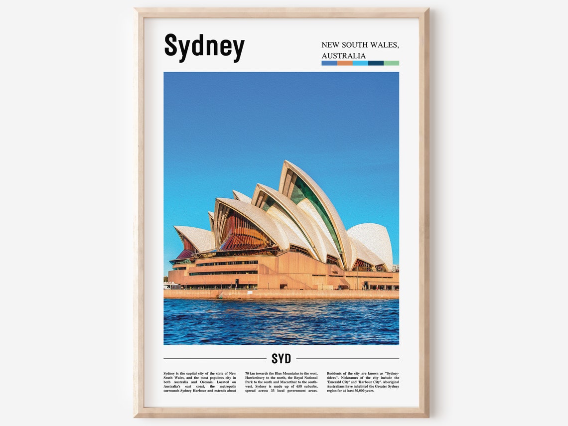 Sydney Print Sydney Poster Sydney Wall Art Oil Painting Poster Colorful City Print City Artwork Travel Artwork Travel Wall Art