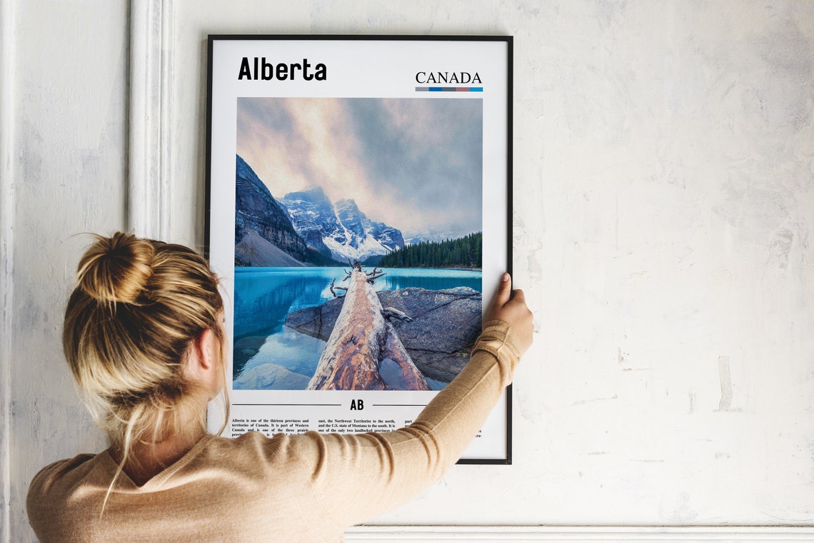 Alberta Rocky Mountain Lake Snowy Peaks Canada Nature Travel Poster - Image 2