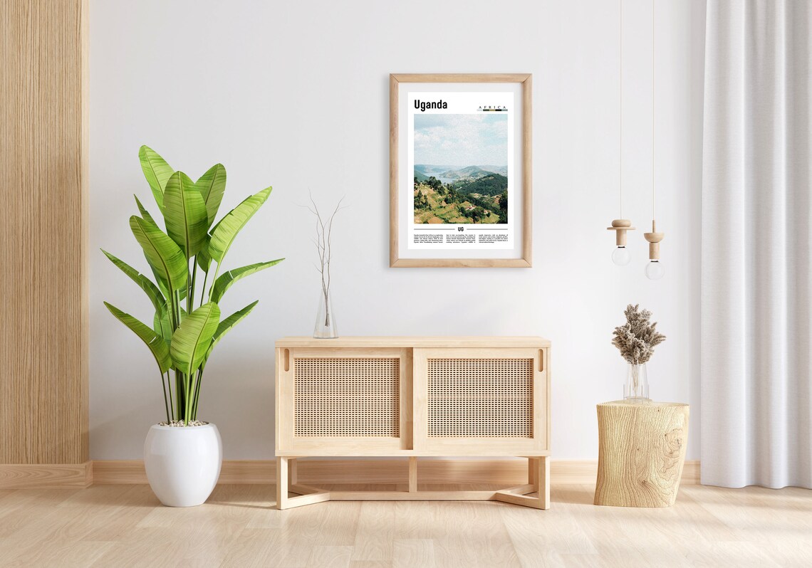 Uganda Africa Rolling Green Hills Minimal Photo Travel Poster - Image 2
