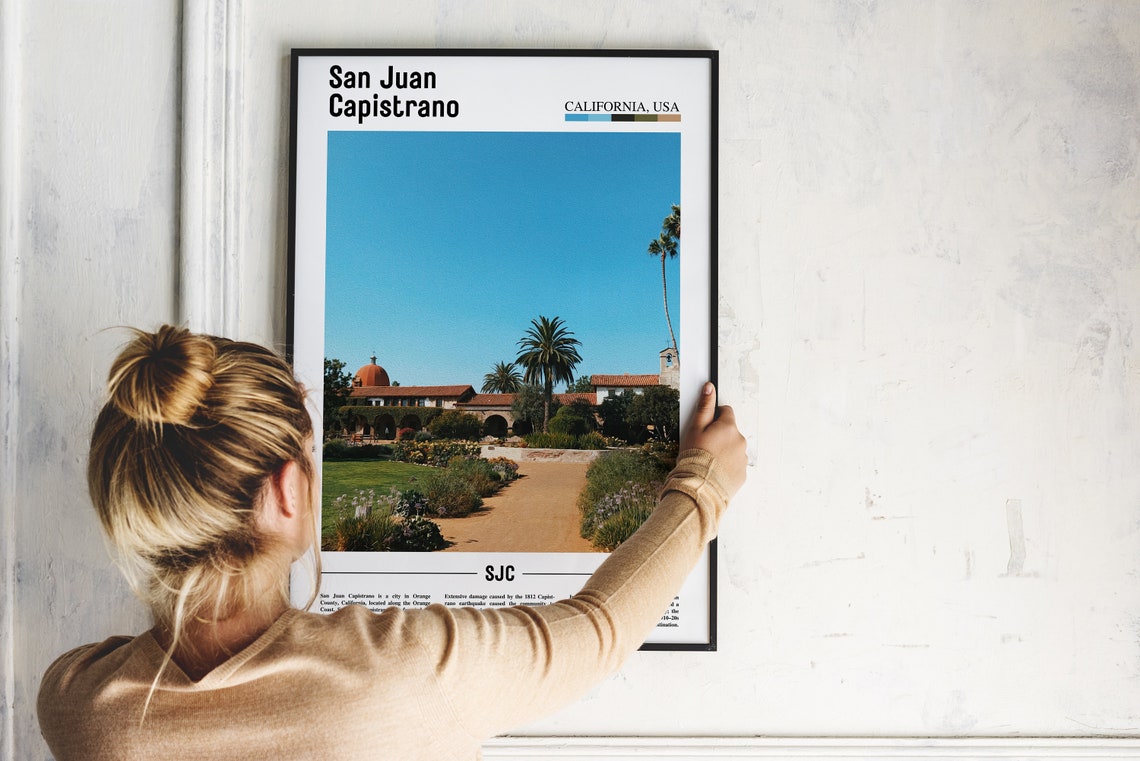 San Juan Capistrano Print San Juan Capistrano Poster San Juan Capistrano Wall Art Minimal Travel Print City Poster Oil Painting Poster - Image 2