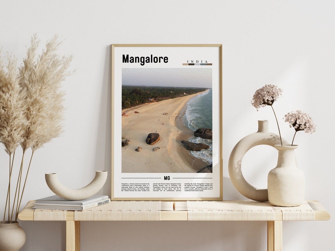 Mangalore India Coastal Beach Aerial Ocean View Poster MG Travel - Image 3