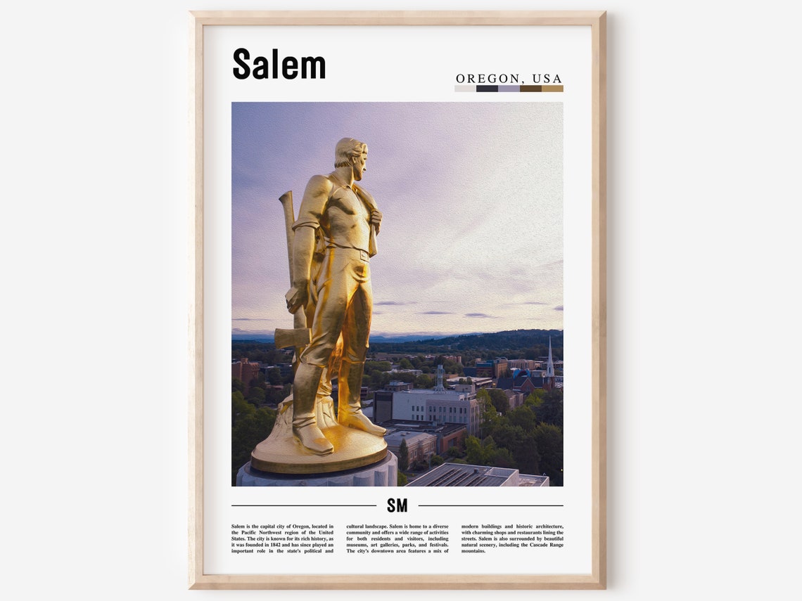 Salem Poster Salem Print Salem Wall Art United States Photo United States Poster United States Print Travel Poster