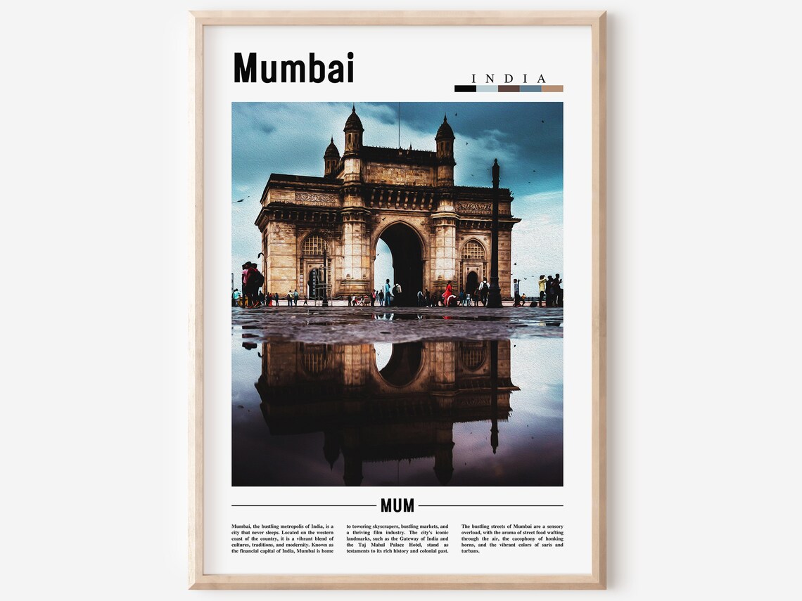 Mumbai Poster Mumbai Print Mumbai Wall Art Asia Print Asia Poster Asia Photo Minimal Travel Poster