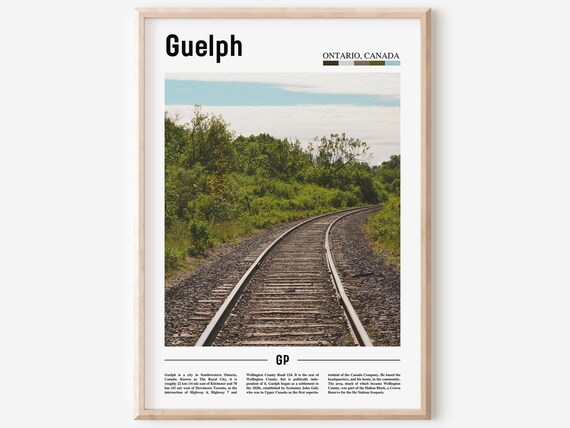 Guelph Ontario Canada Railway Tracks Countryside Travel Poster