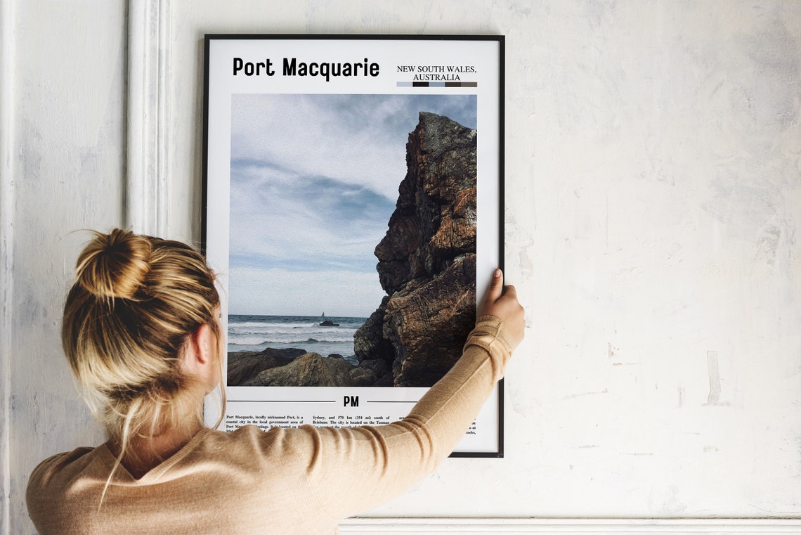 Port Macquarie Australia Dramatic Rocky Coastline Sea Poster - Image 2