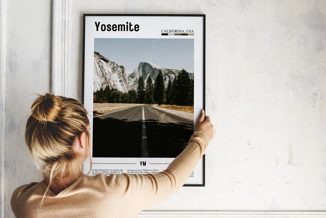 Yosemite Poster Yosemite Print Yosemite Wall Art Minimal Travel Print Minimal City Poster Travel Destination Oil Painting Poster - Image 2