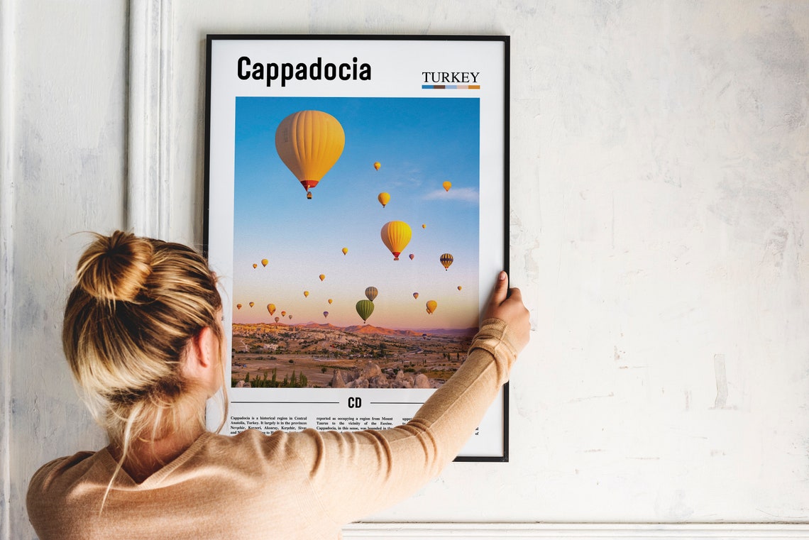 Cappadocia Print Cappadocia Poster Cappadocia Wall Art Oil Painting Poster Colorful City Print City Artwork Travel Artwork Travel Art - Image 2