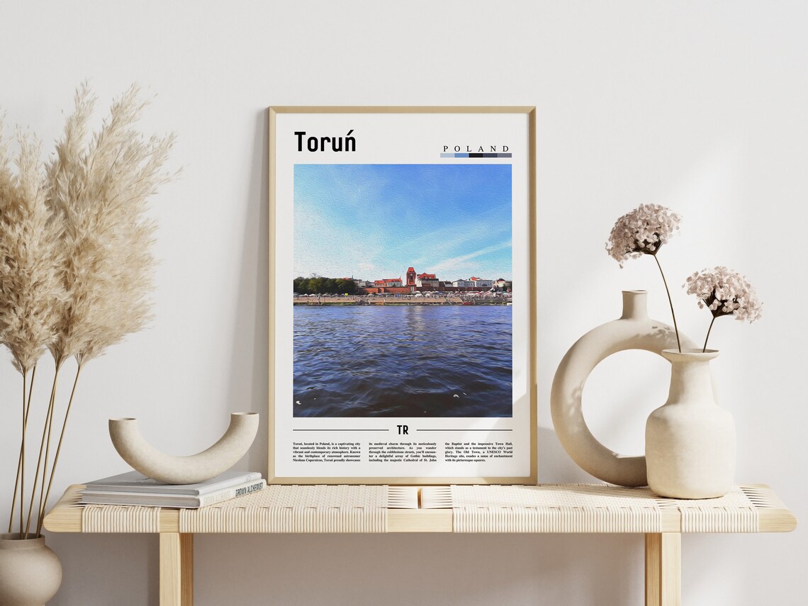 Torun Poland Historic Old Town Riverside Photo Travel Poster - Image 3