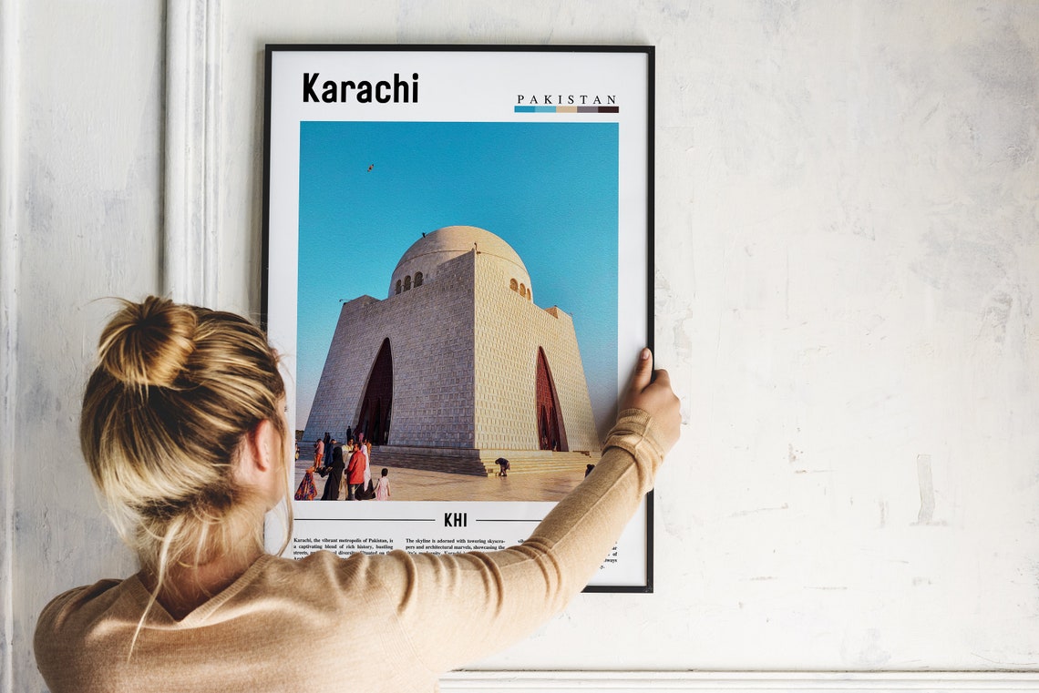 Karachi Pakistan Mazar e Quaid Mausoleum Travel Poster Wall Decor - Image 2