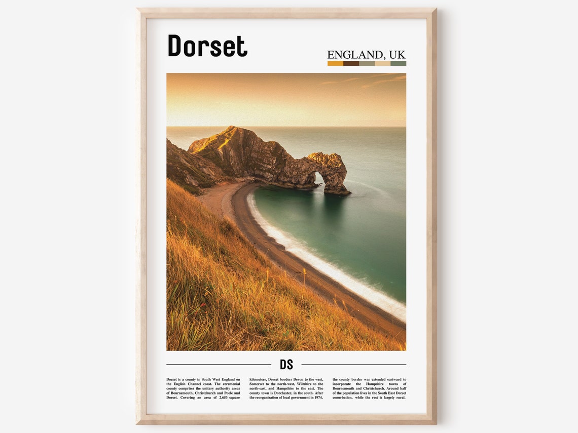 Dorset Print Dorset Poster Dorset Wall Art Oil Painting Poster Colorful City Print City Artwork Travel Artwork Travel Wall Art