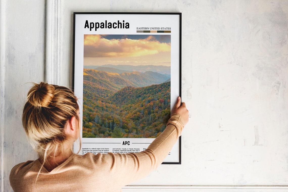 Appalachia Print Appalachia Poster Appalachia Wall Art Oil Painting Poster Colorful City Print City Artwork Travel Artwork Travel Art - Image 2