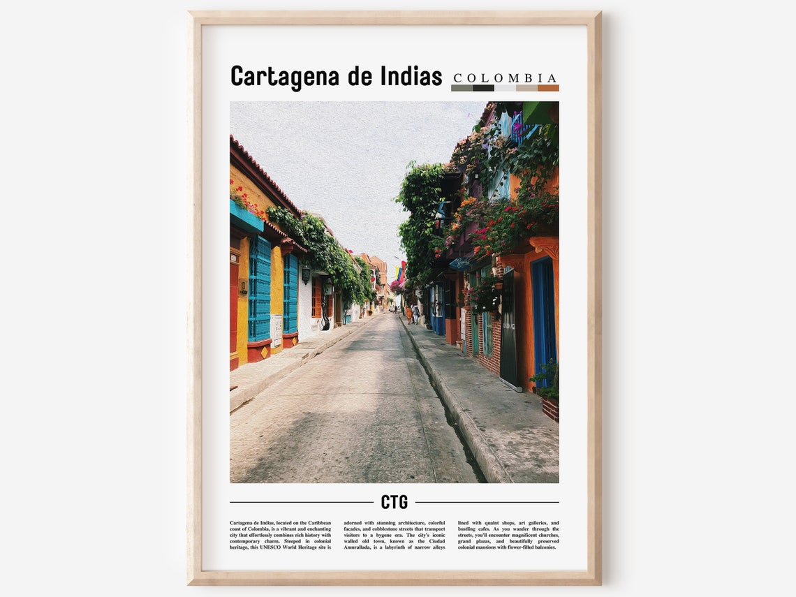 Cartagena De Indias Poster Cartagena De Indias Print Cartagena De Indias Wall Art Minimal Travel Print Oil Painting Poster
