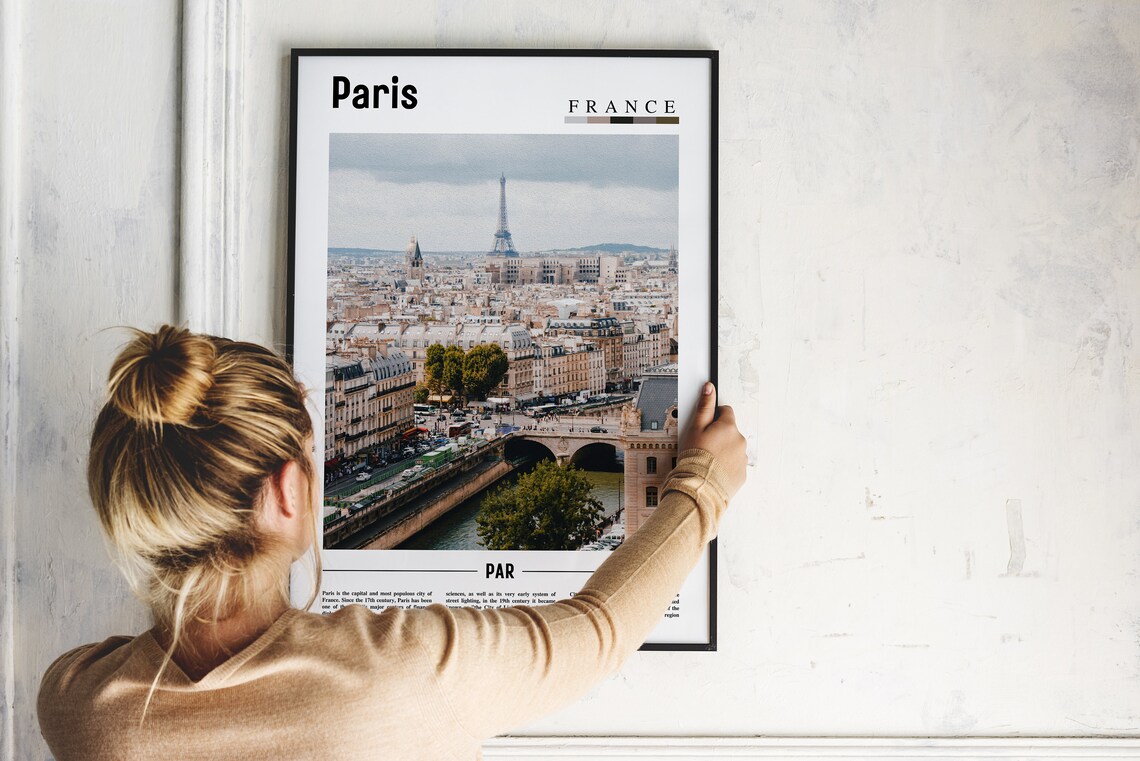 Paris France Eiffel Tower Rooftop Skyline Cityscape Travel Print - Image 2
