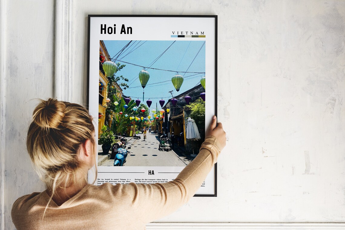 Hoi An Vietnam Colorful Lantern Old Town Street Travel Poster - Image 2