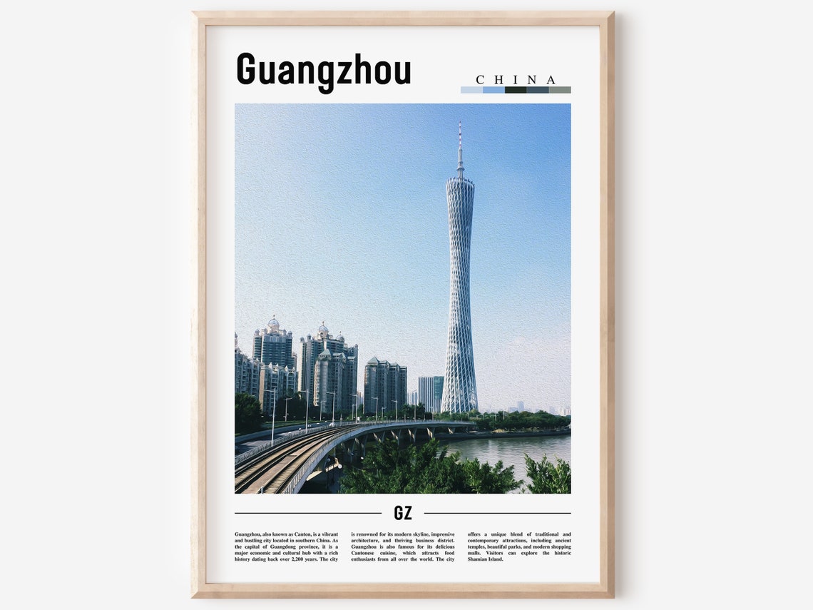 Guangzhou Poster Guangzhou Print Guangzhou Wall Art Asia Print Asia Poster Asia Photo Minimal Travel Poster