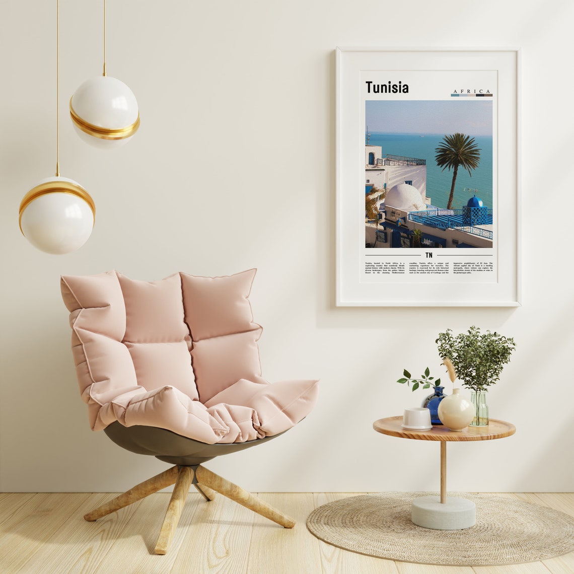 Tunisia Africa Blue White Coastal Town Mediterranean Photo Poster - Image 3