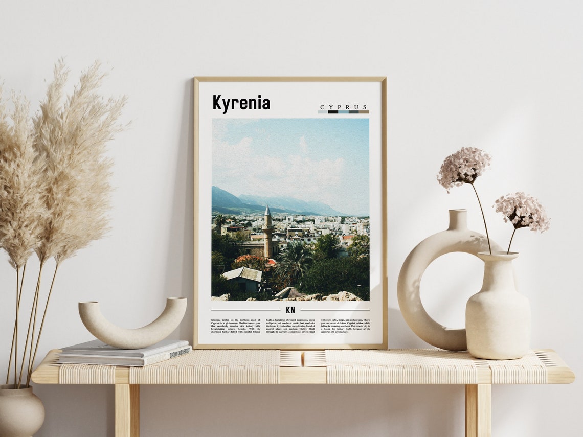 Kyrenia Poster Kyrenia Print Kyrenia Wall Art Minimal Travel Print Travel Destination Oil Painting Poster - Image 3