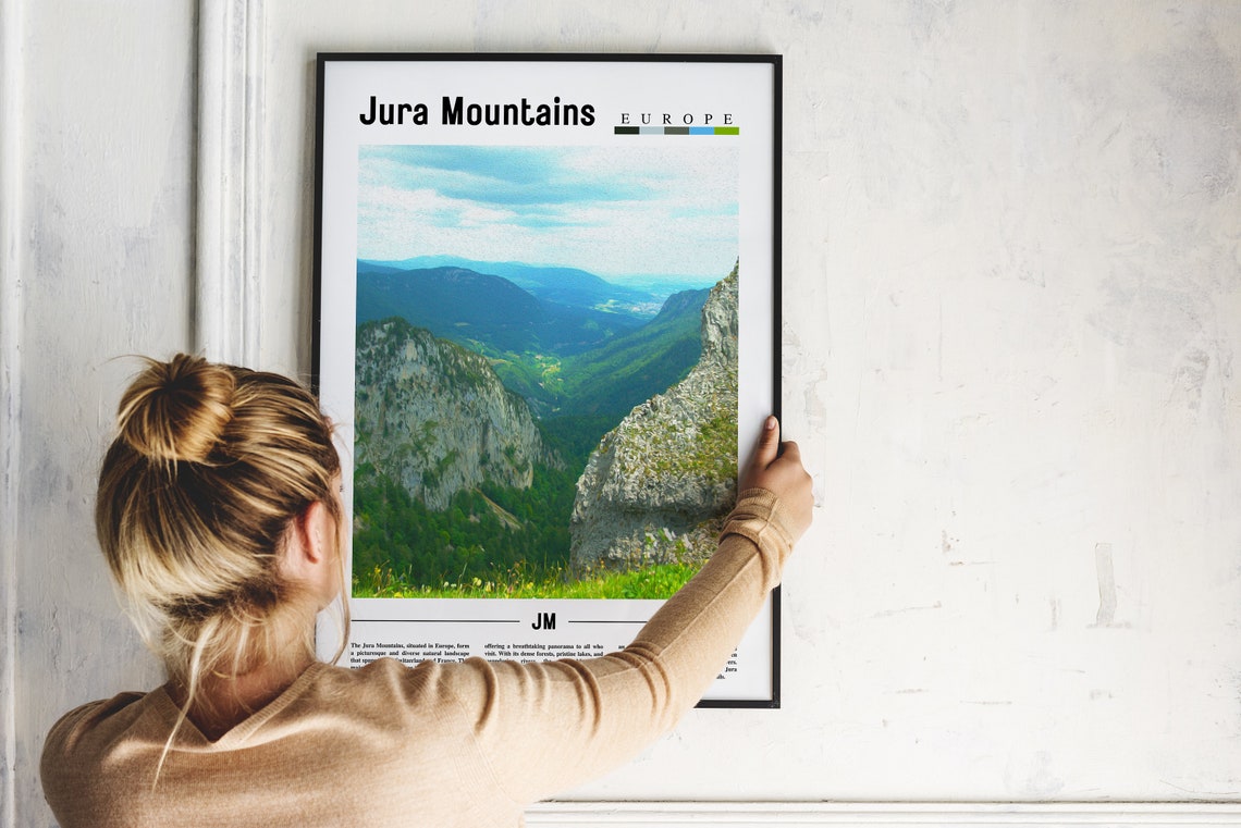 Jura Mountains Europe Alpine Valley View Minimal Travel Poster - Image 2