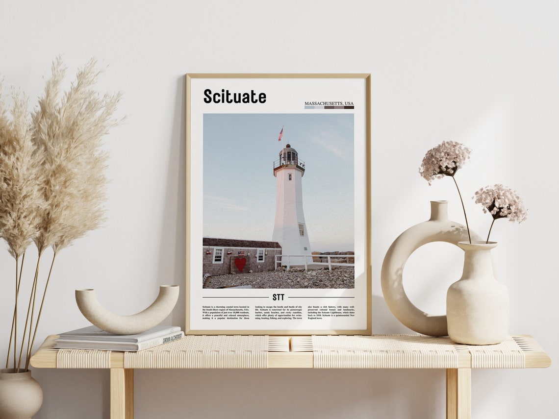 Scituate Massachusetts Lighthouse New England Coastal Poster - Image 3