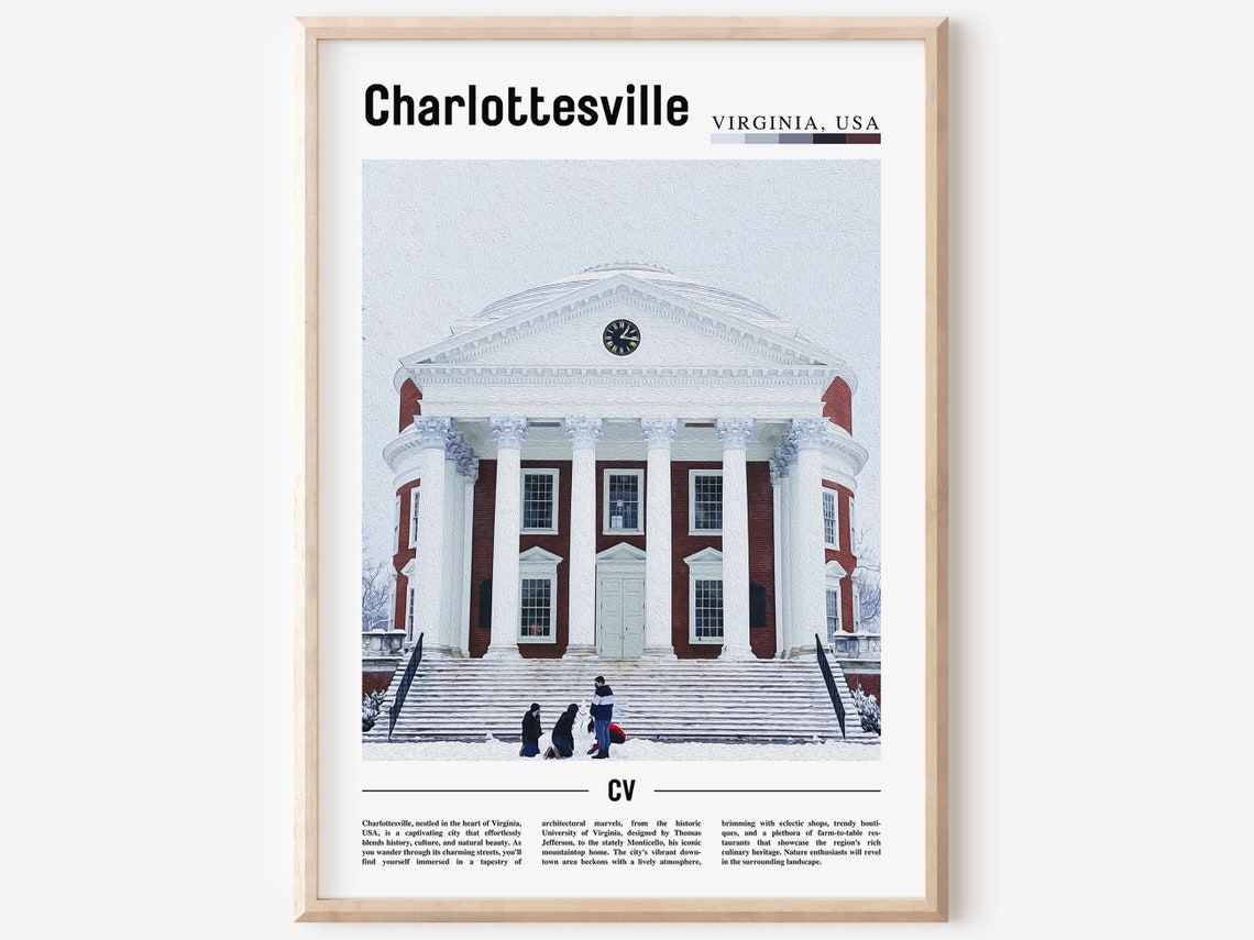 Charlottesville Poster Charlottesville Print Charlottesville Wall Art United States Photo United States Poster United States Print
