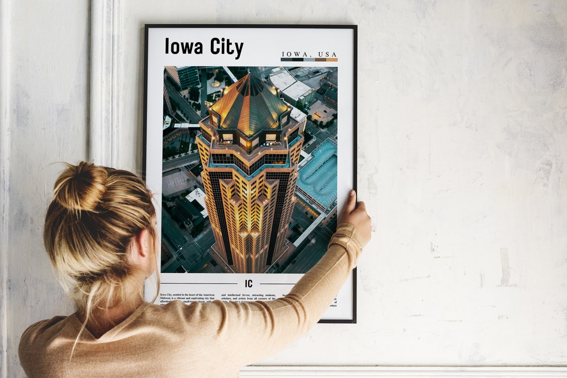 Iowa City Poster Iowa City Print Iowa City Wall Art United States Photo United States Poster United States Print Travel Poster - Image 2
