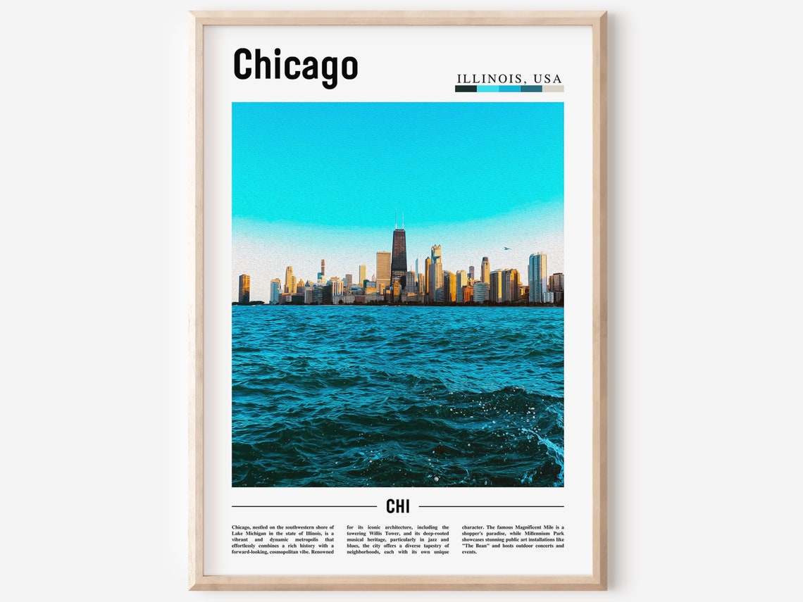 Chicago Print Chicago Poster Chicago Wall Art United States Photo United States Poster United States Print