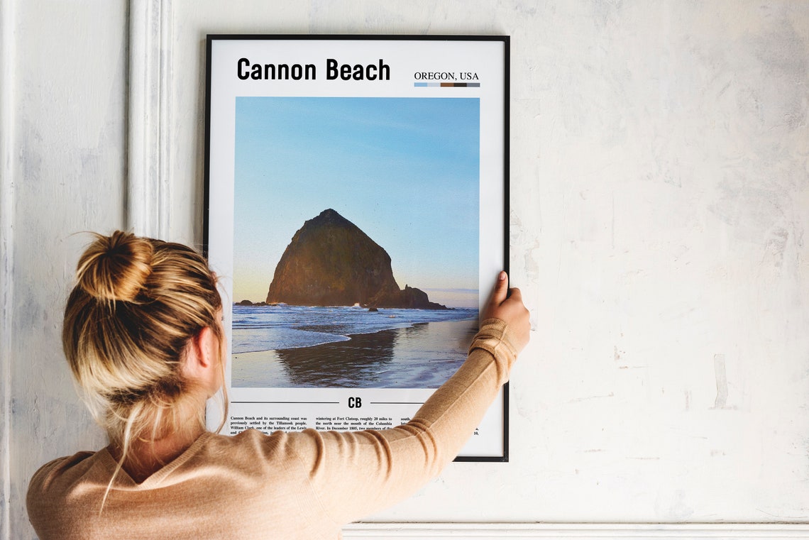Cannon Beach Print Cannon Beach Poster Cannon Beach Wall Art Oil Painting Poster City Print City Artwork Travel Artwork Travel Wall Art - Image 2