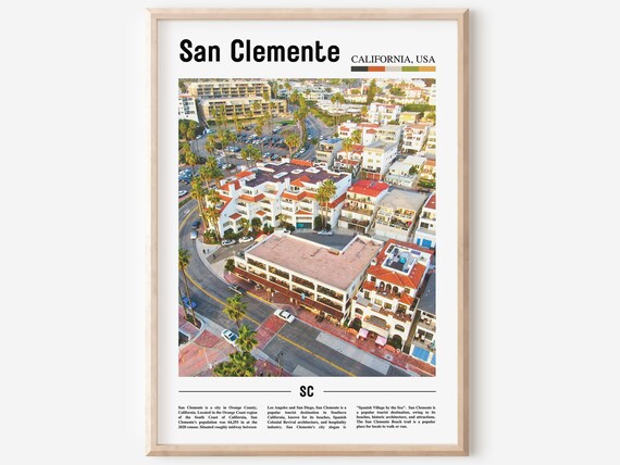 San Clemente California Spanish Village Aerial Print Seaside Town Travel