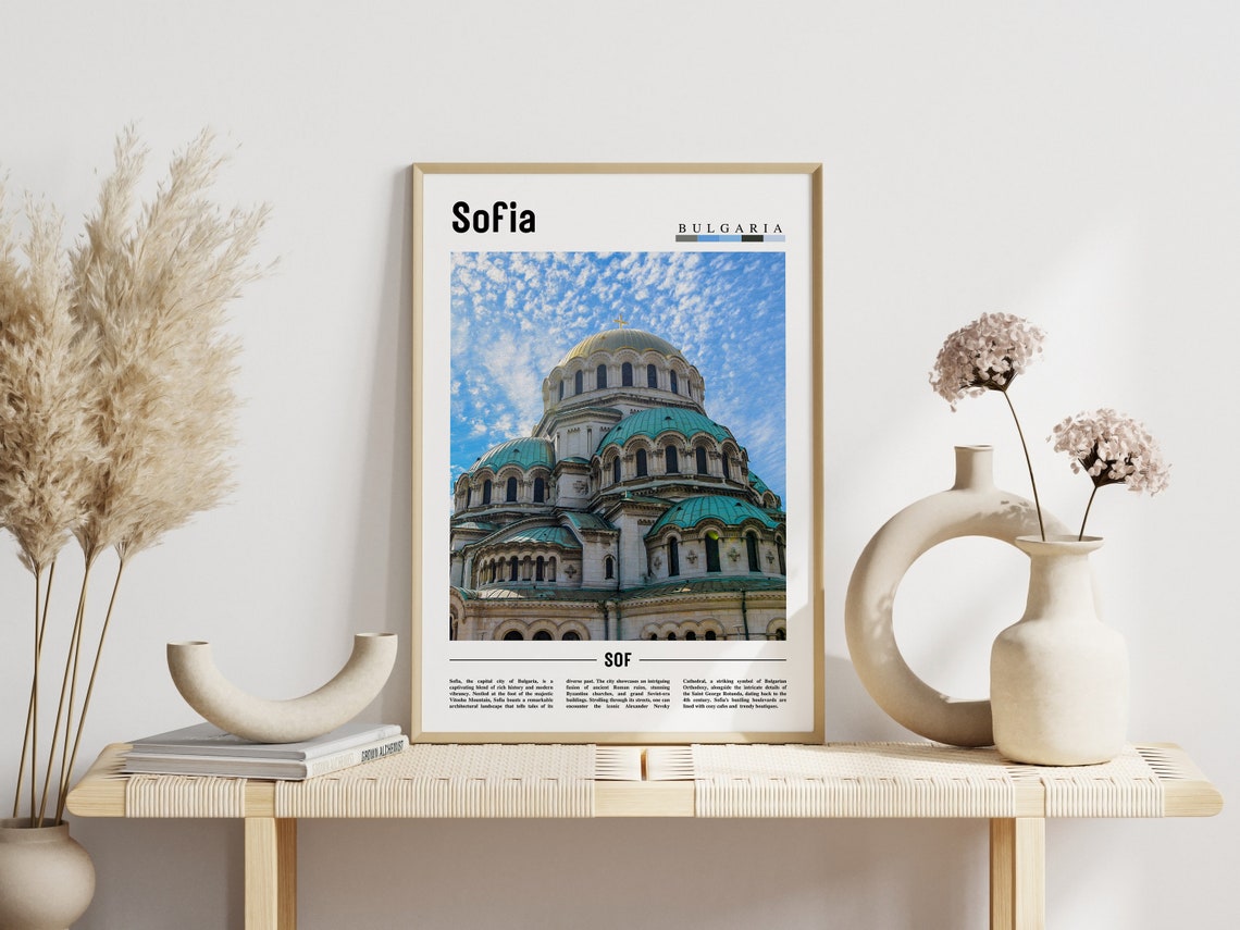 Sofia Bulgaria Alexander Nevsky Golden Cathedral Travel Poster - Image 3