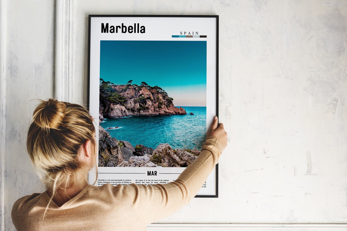Marbella Spain Rocky Mediterranean Coastline Photography Poster - Image 2