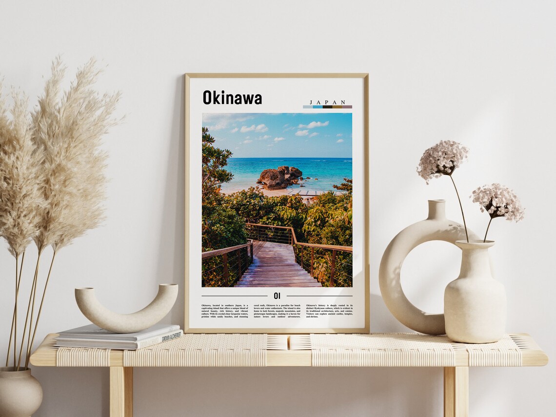 Okinawa Minimal Travel Poster, Asia Art Print - Image 3