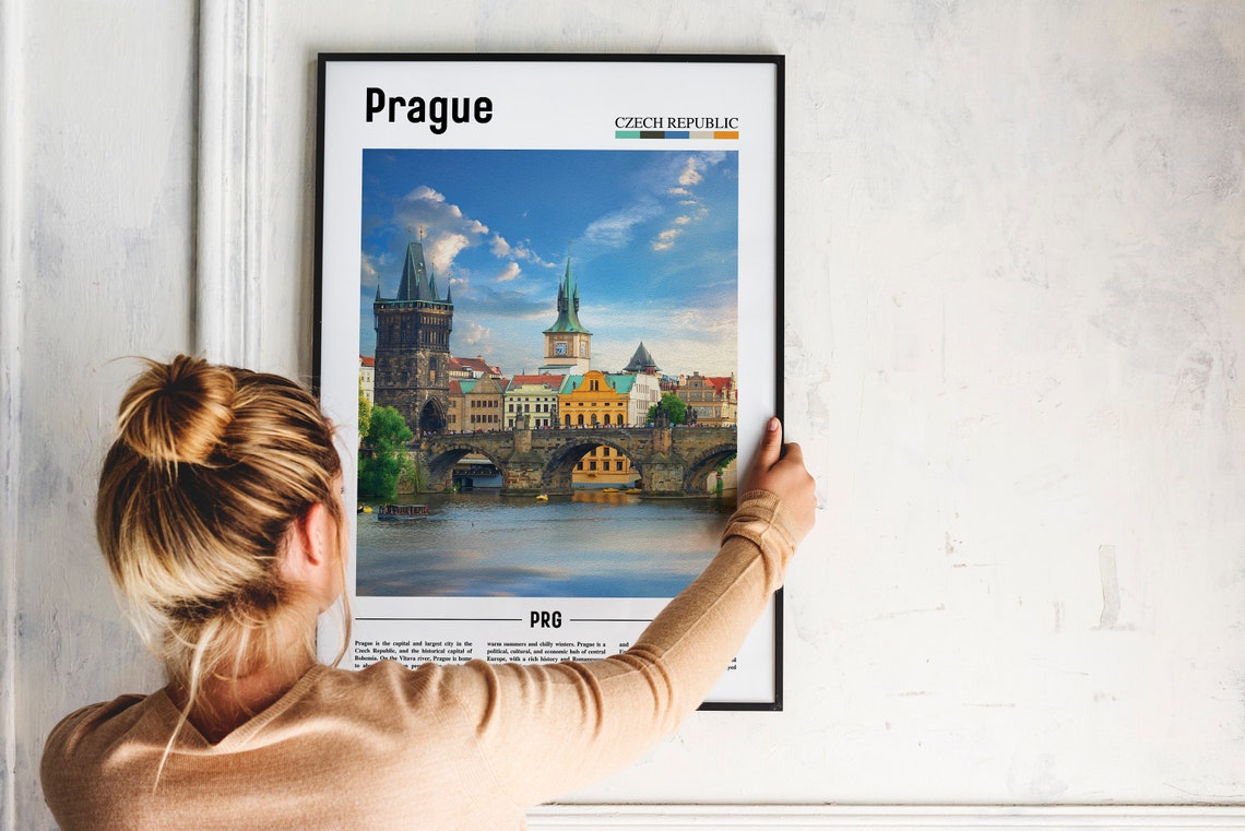 Prague Print Prague Poster Prague Wall Art Oil Painting Poster Colorful City Print City Artwork Travel Artwork Travel Wall Art - Image 2
