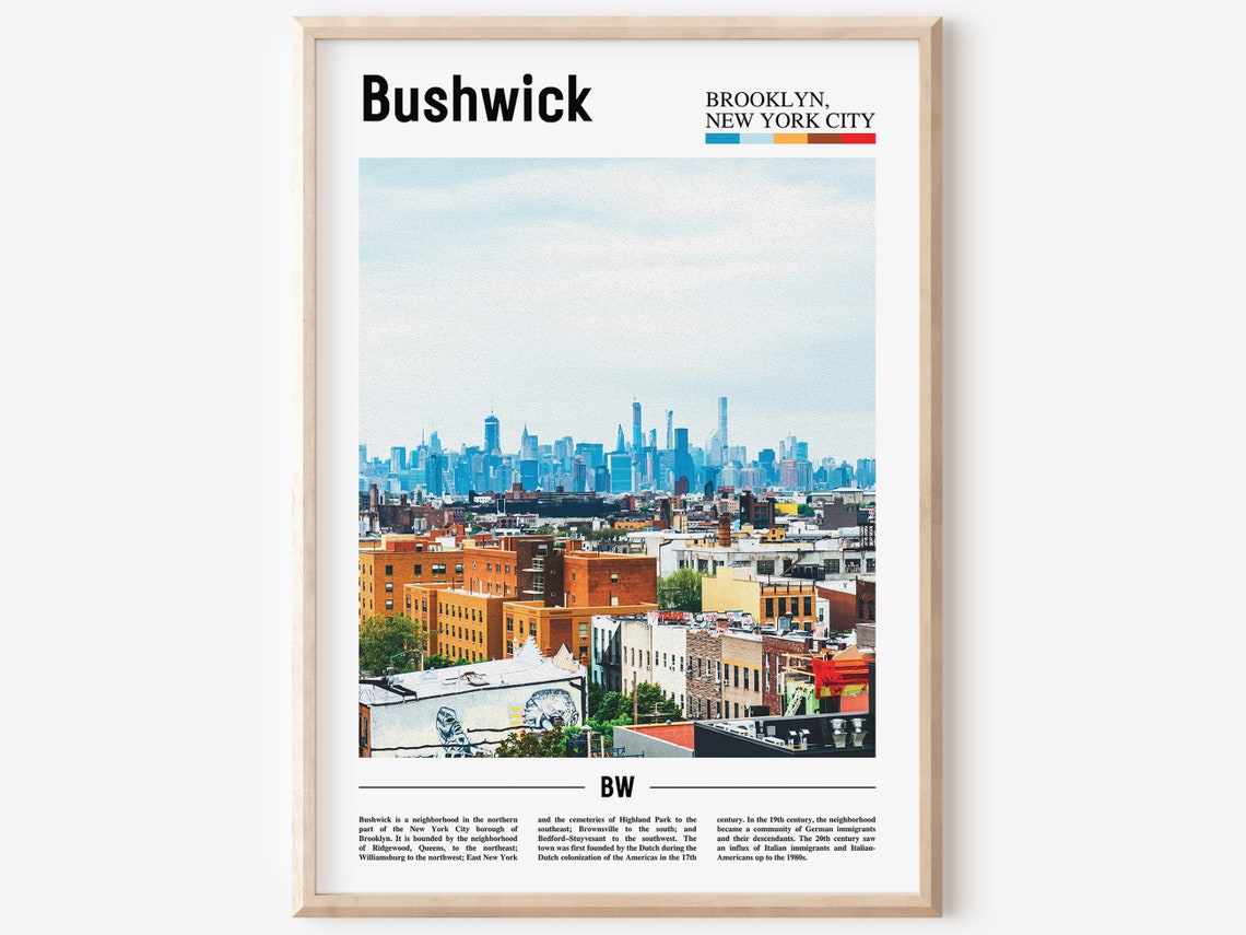 Bushwick Print Bushwick Poster Bushwick Wall Art Oil Painting Poster Colorful City Print City Artwork Travel Artwork Travel Wall Art