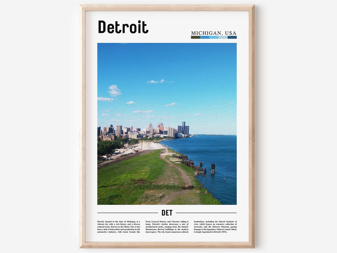 Detroit Poster Detroit Print Detroit Wall Art United States Photo United States Poster United States Print Travel Poster