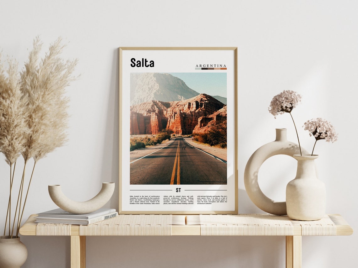 Salta Argentina Desert Road Red Rock Mountains Photography Poster - Image 3