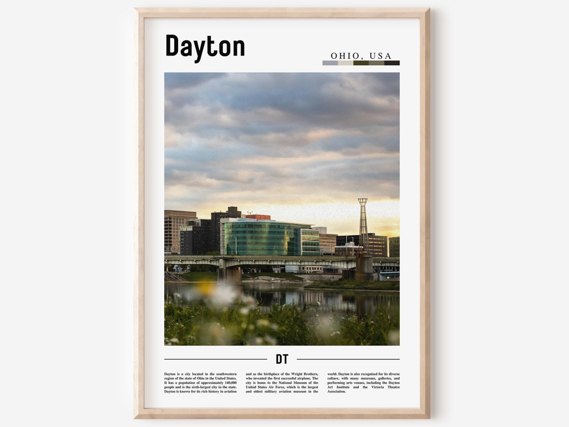 Dayton Poster Dayton Print Dayton Wall Art United States Photo United States Poster United States Print Travel Poster