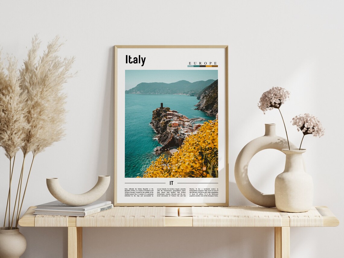 Italy Cinque Terre Coastal Village Cliffs Seaside View Poster Art - Image 3