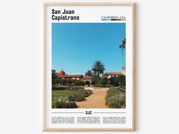 San Juan Capistrano California Mission Gardens Travel Poster