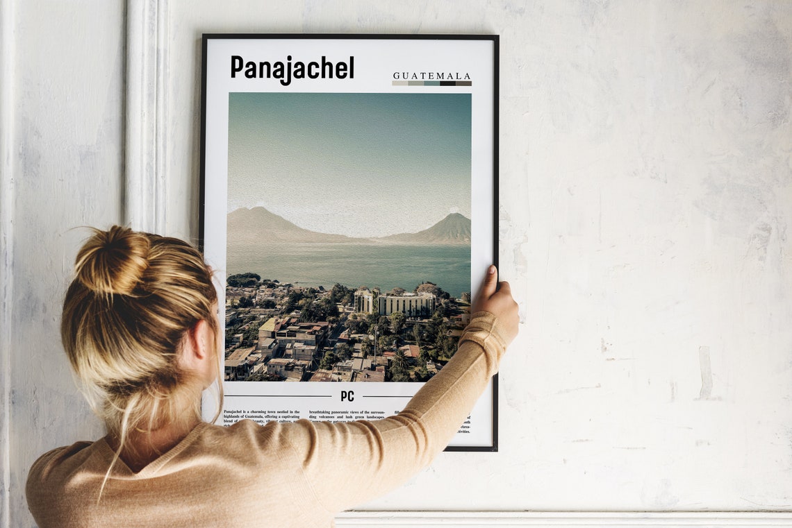 Panajachel Guatemala Lake Atitlan Volcano Town View Travel Poster - Image 2