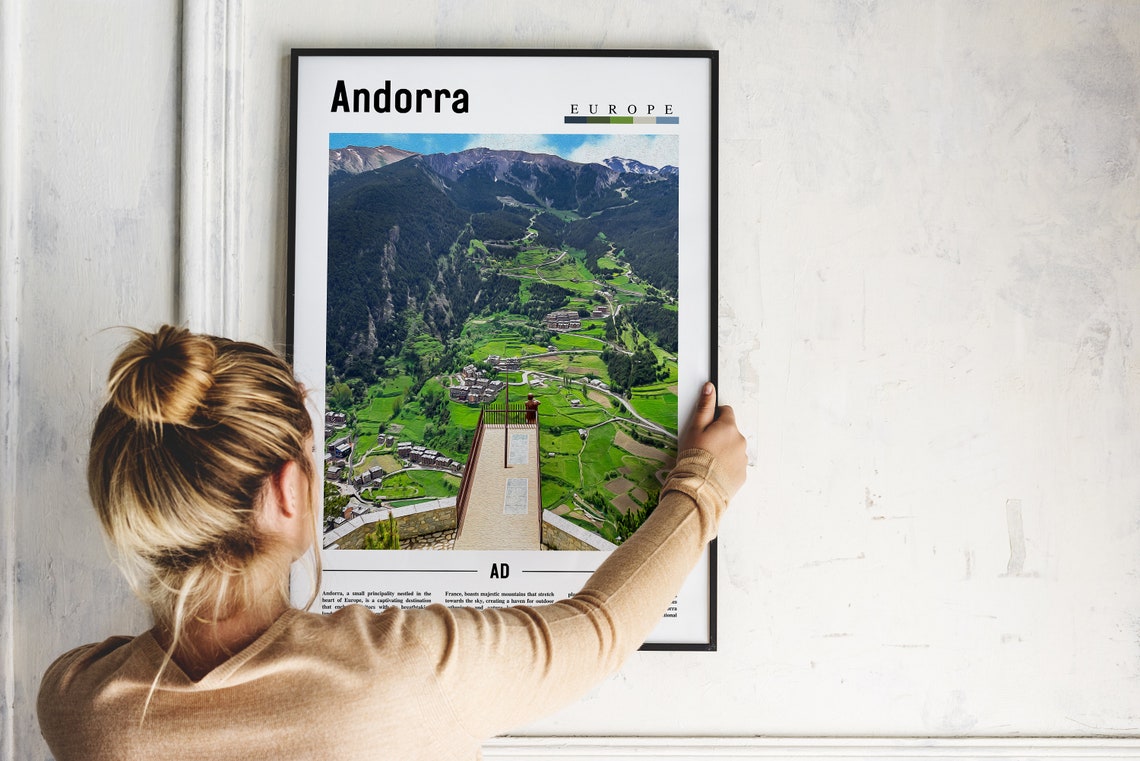 Andorra Poster Andorra Print Andorra Wall Art Europe Photo Europe Poster Europe Print Travel Poster - Image 2