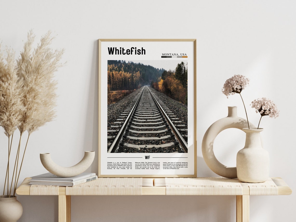 Whitefish Poster Whitefish Print Whitefish Wall Art United States Photo United States Poster United States Print Travel Poster - Image 3
