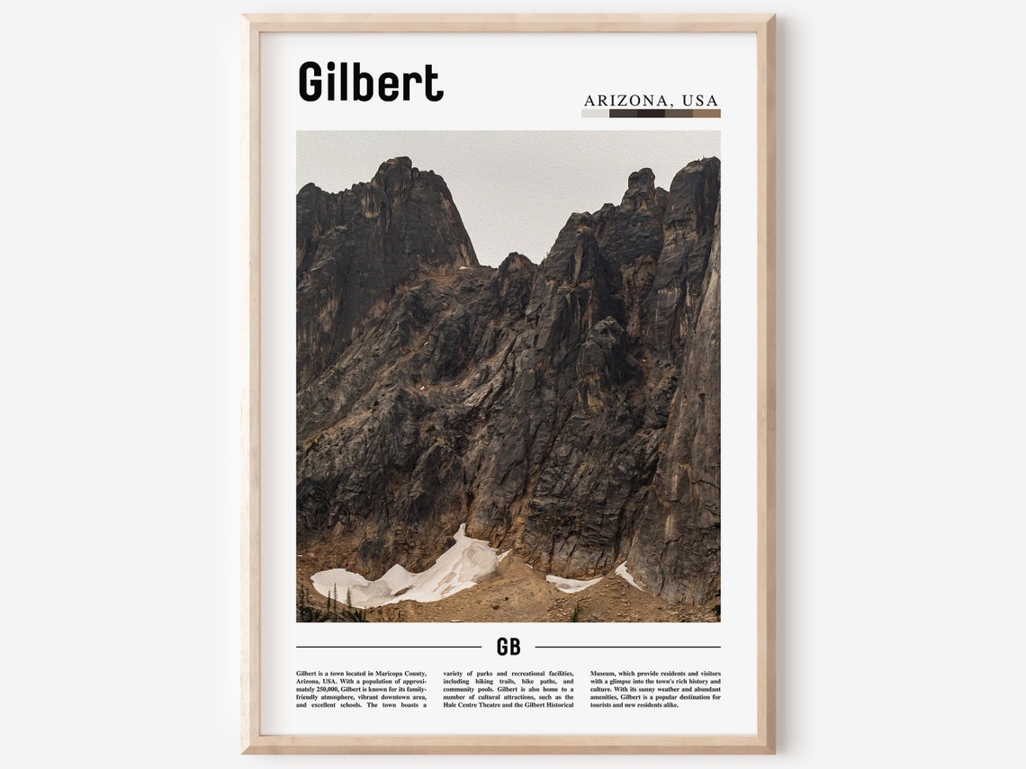 Gilbert Arizona Rocky Mountain Peaks Patchy Snow Photo Poster