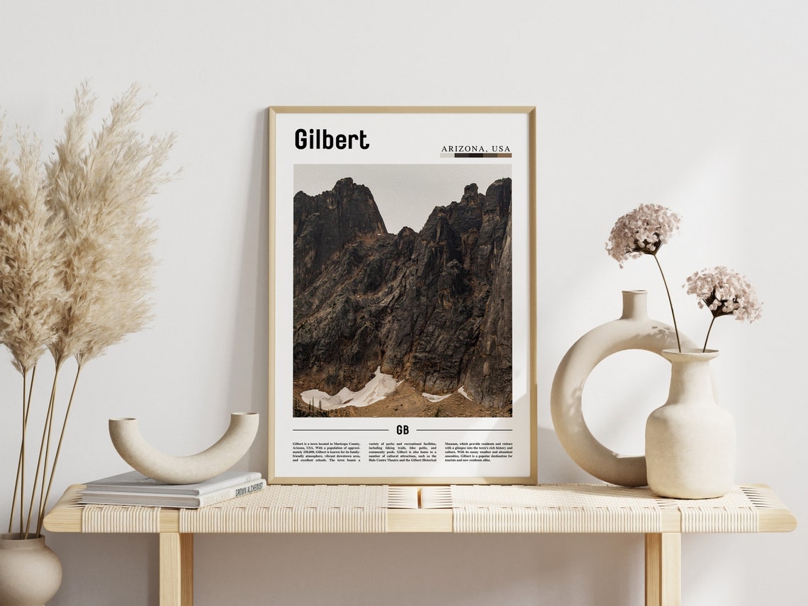 Gilbert Arizona Rocky Mountain Peaks Patchy Snow Photo Poster - Image 3