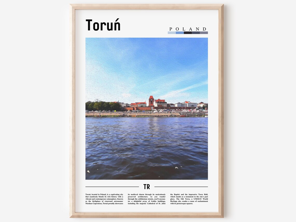 Torun Poland Historic Old Town Riverside Photo Travel Poster
