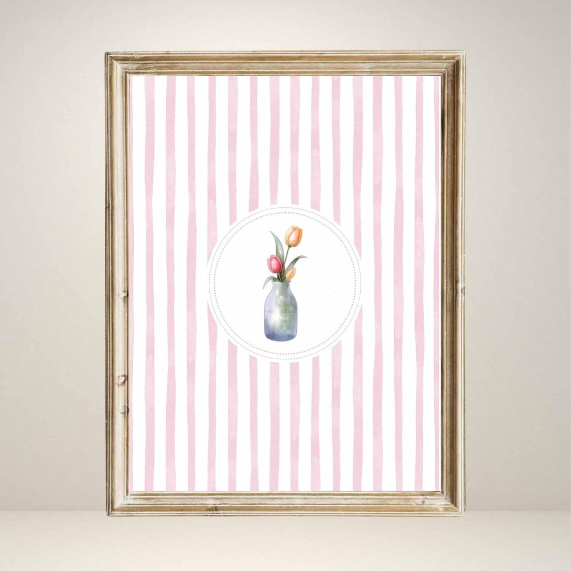 Vintage Tulips Illustration, Botanical Abstract Print
