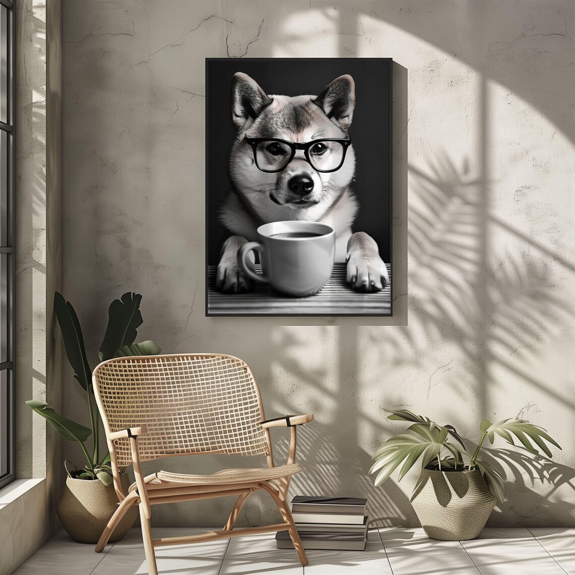 Shiba Inu Drinking Coffee, Funny Dog Kitchen Decor - Image 5