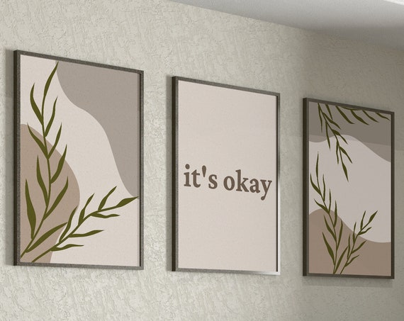 Its Okay Mental Health Poster Feelings Poster Positive Affirmations Boho Abstract Wall Art Modern Poster Psychology Gift
