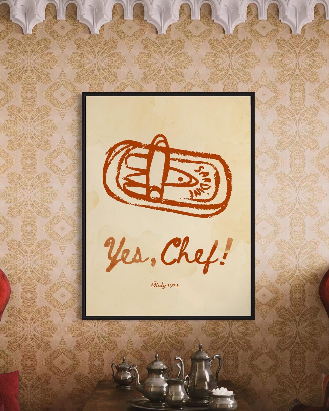 Yes Chef Vintage Sardine Poster For Kitchen And Bar Vintage Coastal Wall Art Ocean Kitchen Decor Retro Kitchen Wall Art Vintage Fish - Image 5