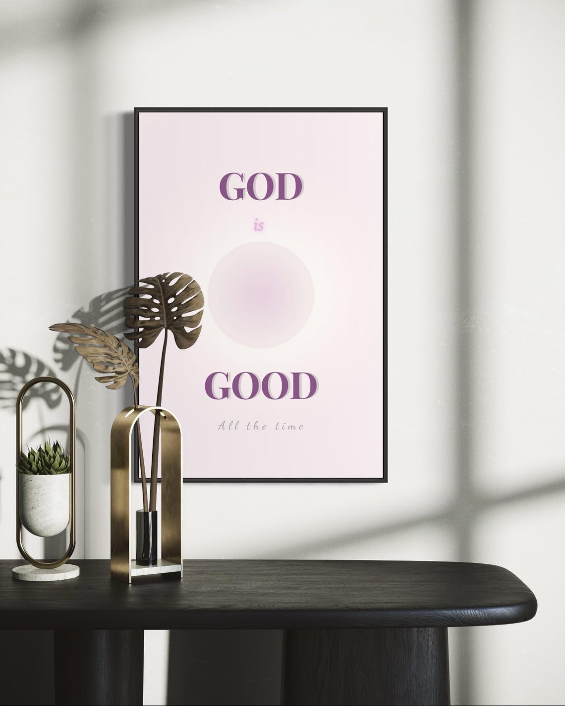 God Is Good All The Time Pink Minimal Christian Wall Art Christian Woman Wall Art Print Christian Woman Gifts Christian Girl Nursery Art