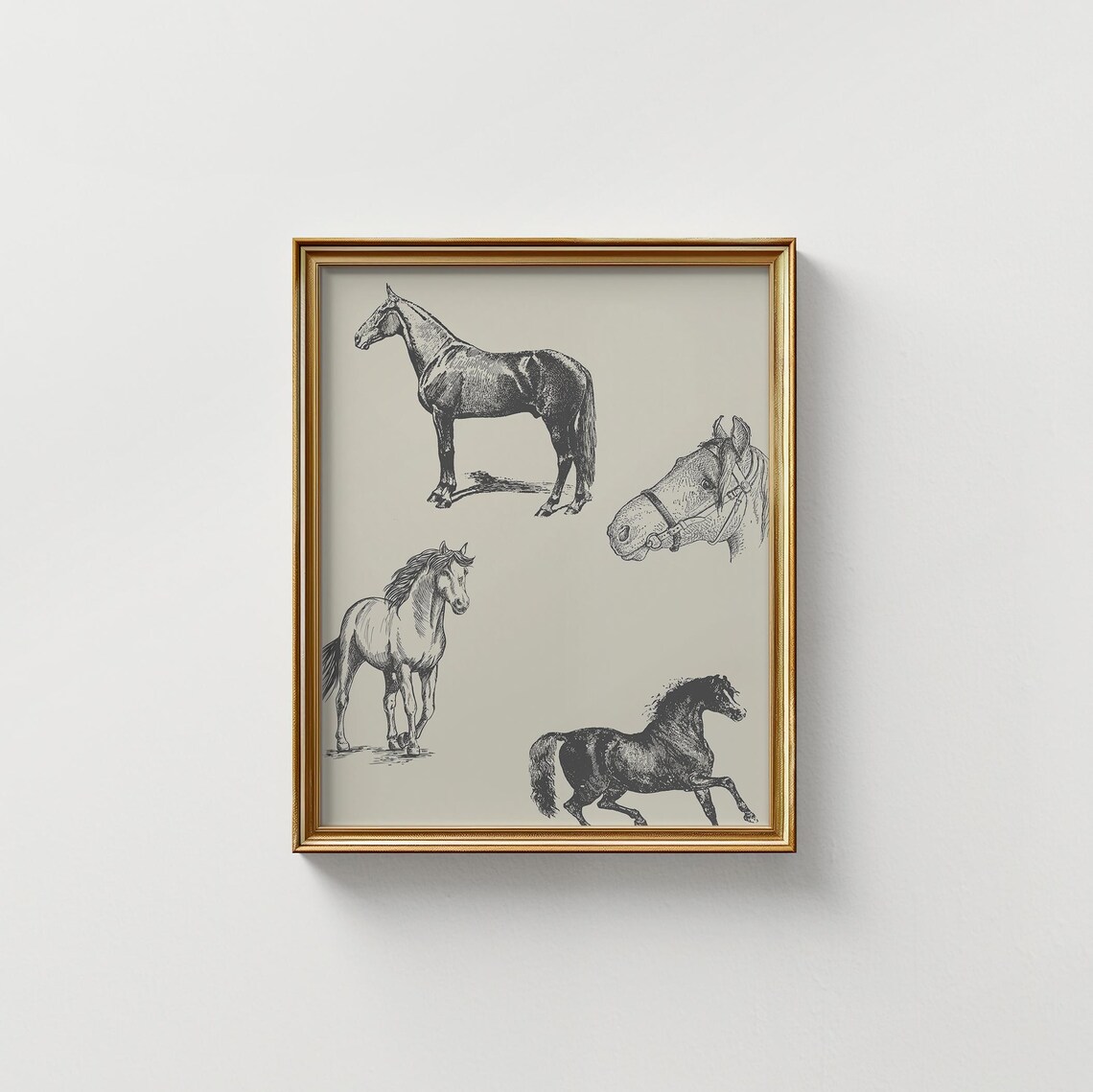 Charcoal Horse Illustration Art Print, Vintage Equestrian - Image 5